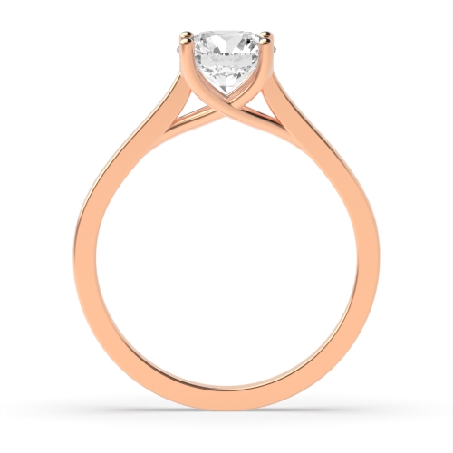 4 Prong Round Rose Gold High set Crossover claws Engagement Rings