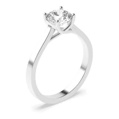 4 Prong Round High set Crossover claws Naturally Mined Diamond Engagement Rings