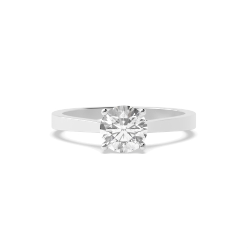 4 Prong Round High set Crossover claws Naturally Mined Diamond Engagement Rings