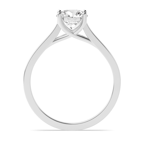 4 Prong Round High set Crossover claws Naturally Mined Diamond Engagement Rings