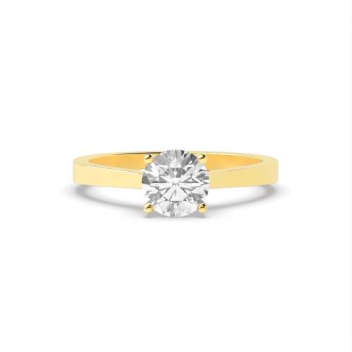 4 Prong Round Yellow Gold High set Crossover claws Engagement Rings