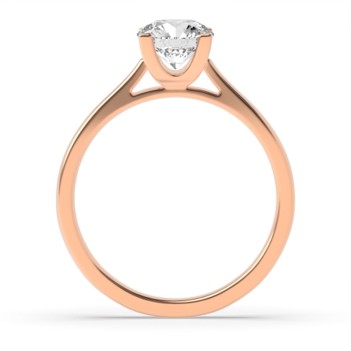 4 Prong Round Rose Gold Squared claws Engagement Rings