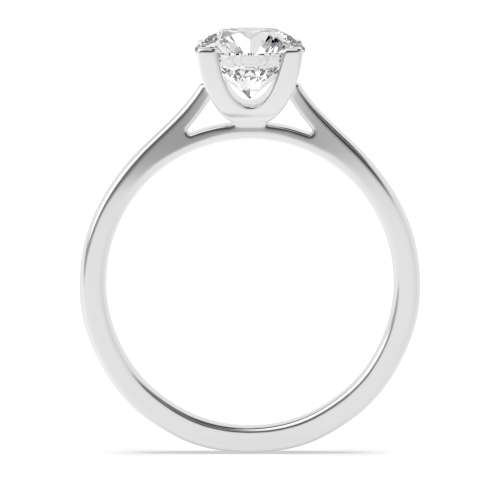 4 Prong Round Platinum Squared claws Engagement Rings