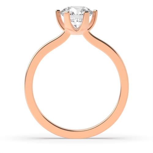 6 Prong Round Rose Gold Graceful Engagement Rings