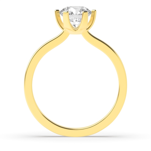 6 Prong Round Yellow Gold Graceful Engagement Rings