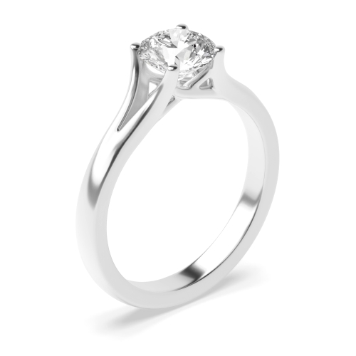 4 Prong Round Split shoulder Naturally Mined Diamond Engagement Rings