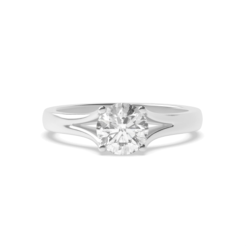4 Prong Round Split shoulder Naturally Mined Diamond Engagement Rings