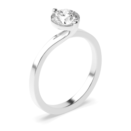 Buy 2 Prong Setting Round Shape Solitaire Lab Grown Diamond Ring - Abelini