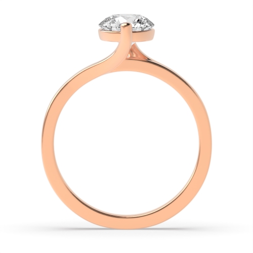 Pave Setting Round Rose Gold Twisted head Engagement Rings