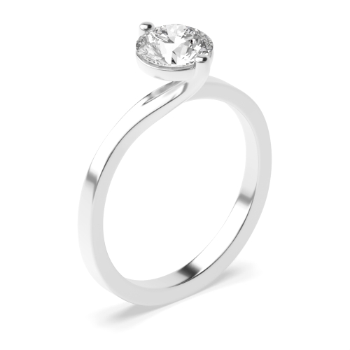Pave Setting Round Twisted head Engagement Rings