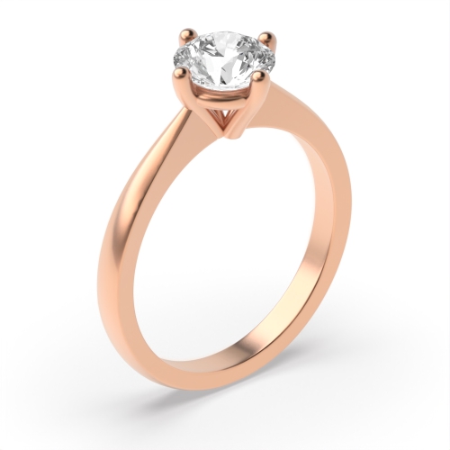 4 Prong Round Rose Gold Solitaire Engagement Rings