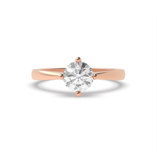 4 Prong Round Rose Gold Compass set Engagement Rings