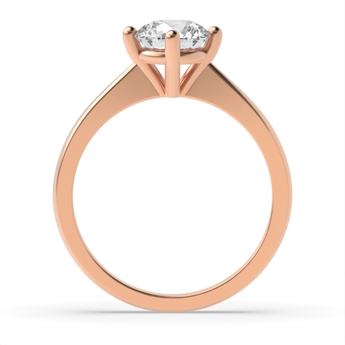 4 Prong Round Rose Gold Compass set Engagement Rings