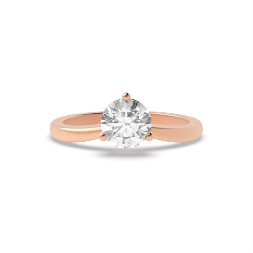 3 Prong Round Rose Gold Unusual Engagement Rings