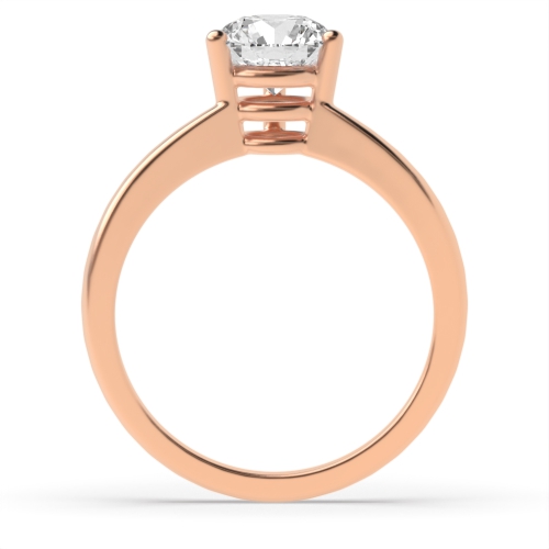 3 Prong Round Rose Gold Unusual Engagement Rings