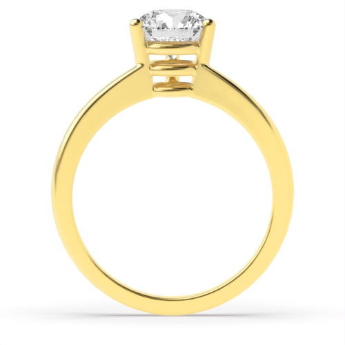 3 Prong Round Yellow Gold Unusual Engagement Rings