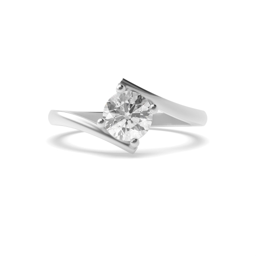4 Prong Round Modern twist shoulder Engagement Rings