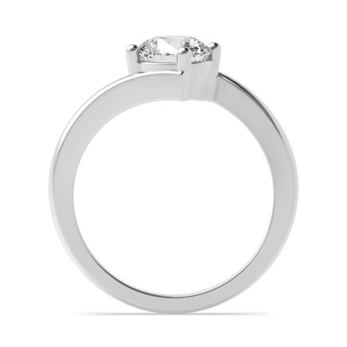 4 Prong Round Modern twist shoulder Engagement Rings