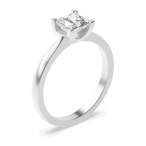 4 Prong Princess U set corner claws Naturally Mined Diamond Engagement Rings