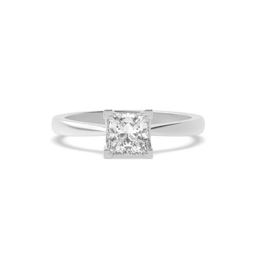 4 Prong Princess U set corner claws Naturally Mined Diamond Engagement Rings