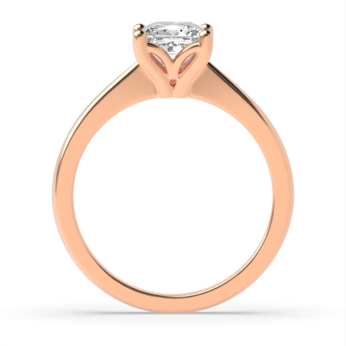4 Prong Princess Rose Gold Flower head Engagement Rings