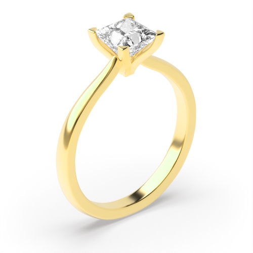 4 prong setting princess diamond solitaire engagement ring