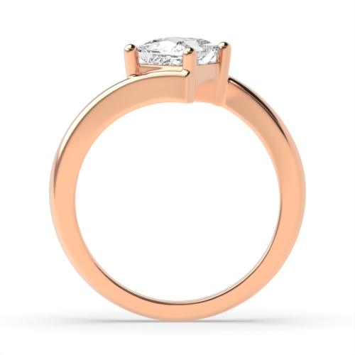 4 Prong Princess Rose Gold Sterling Engagement Rings