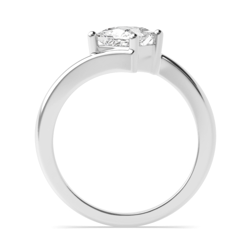 4 Prong Princess Sterling Naturally Mined Diamond Engagement Rings