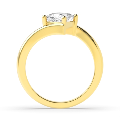 4 Prong Princess Yellow Gold Sterling Engagement Rings