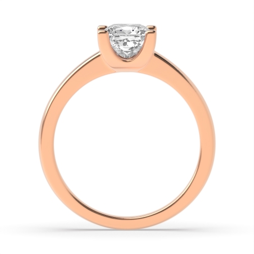 4 Prong Princess Rose Gold Square claws low set Engagement Rings