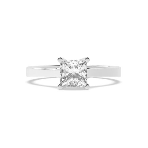 4 Prong Princess Crossover d claws Naturally Mined Diamond Engagement Rings