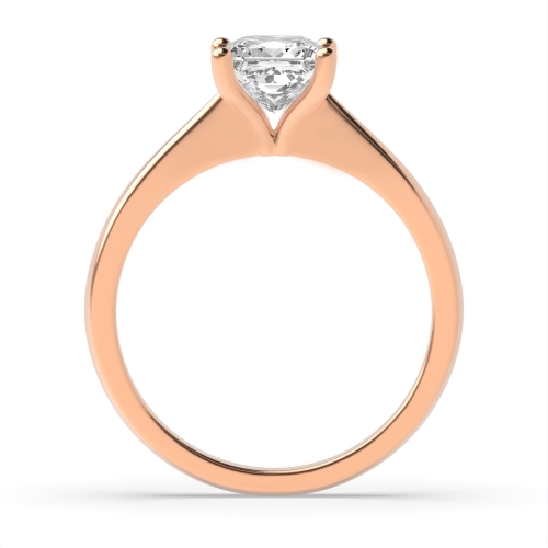 4 Prong Princess Rose Gold Open setting tapered Engagement Rings