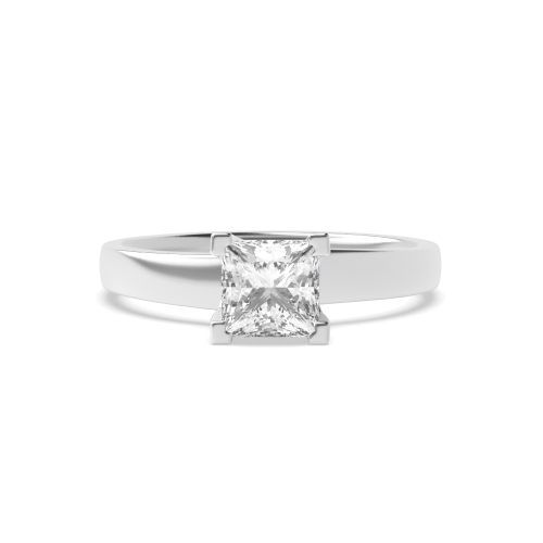4 Prong Princess Corner claws Crossover Naturally Mined Diamond Engagement Rings