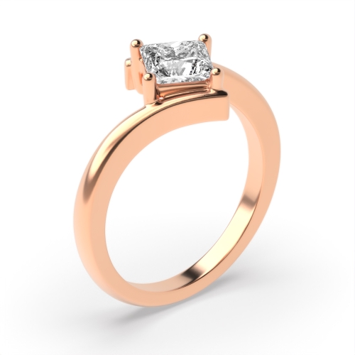 4 Prong Princess Rose Gold Flawless Engagement Rings