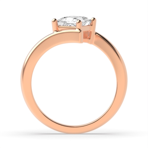 4 Prong Princess Rose Gold Flawless Engagement Rings