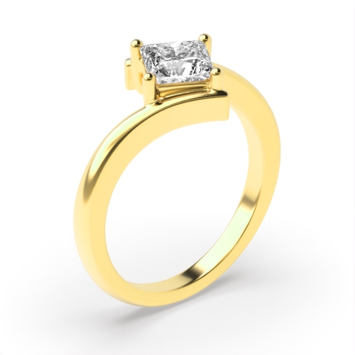4 Prong Princess Yellow Gold Flawless Engagement Rings