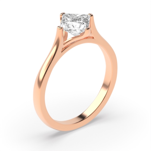 4 Prong Princess Rose Gold Fancy Engagement Rings