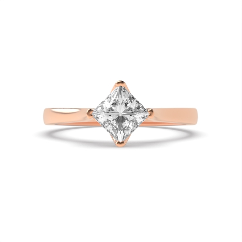 4 Prong Princess Rose Gold Fancy Engagement Rings