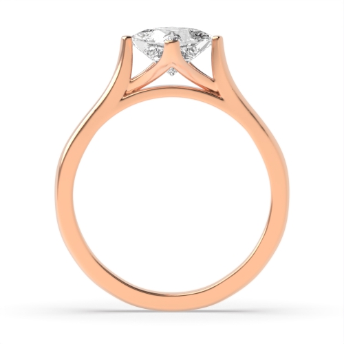 4 Prong Princess Rose Gold Fancy Engagement Rings