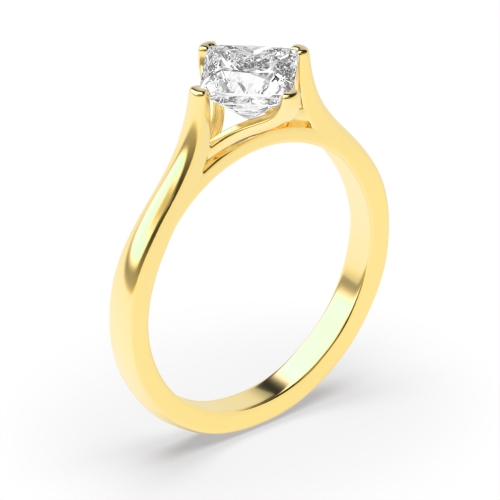 4 Prong Princess Yellow Gold Fancy Engagement Rings