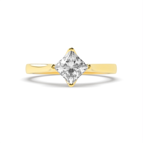 4 Prong Princess Yellow Gold Fancy Engagement Rings