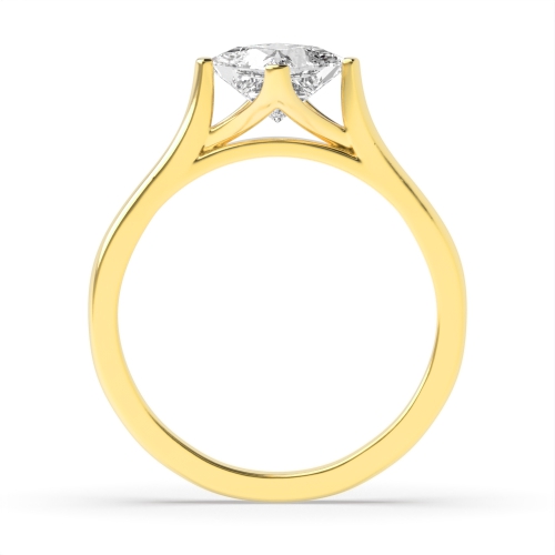 4 Prong Princess Yellow Gold Fancy Engagement Rings