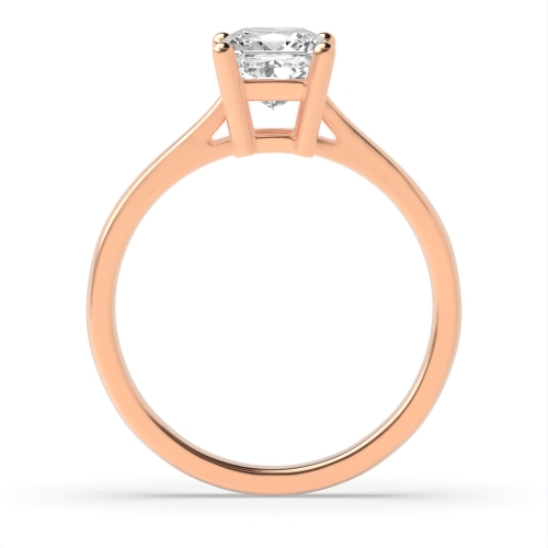 4 Prong Princess Rose Gold High basket setting Engagement Rings
