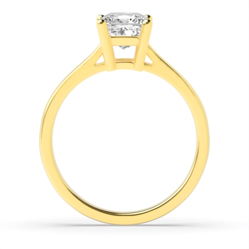4 Prong Princess Yellow Gold High basket setting Engagement Rings