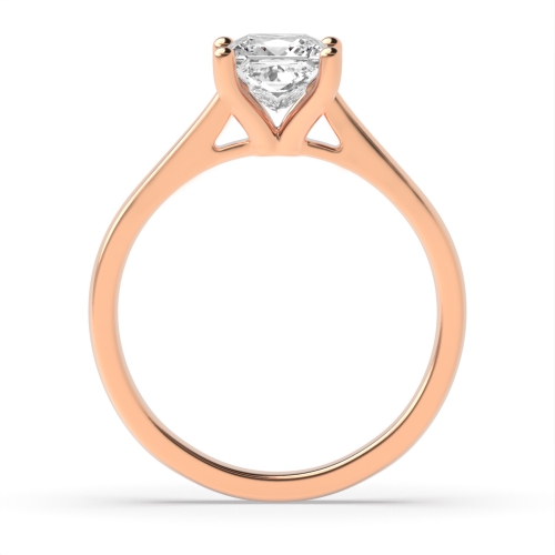 4 Prong Princess Rose Gold Tapered gallary shoulder Engagement Rings