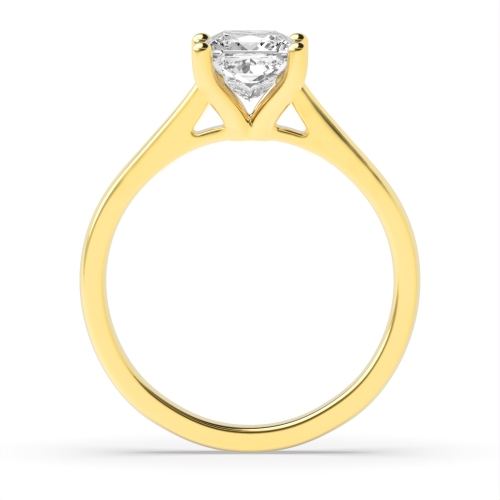 4 Prong Princess Yellow Gold Tapered gallary shoulder Engagement Rings