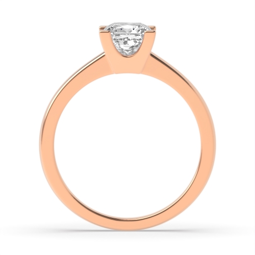 4 Prong Princess Rose Gold Square claws open Engagement Rings