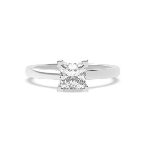 4 Prong Princess Square claws open Naturally Mined Diamond Engagement Rings
