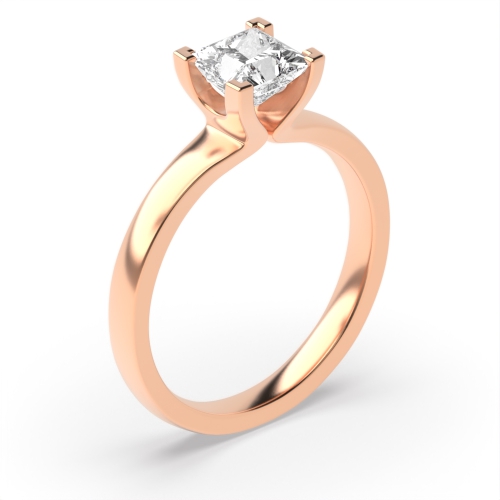 4 Prong Princess Rose Gold Opulent Engagement Rings