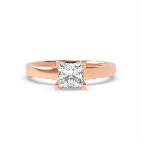4 Prong Princess Rose Gold Opulent Engagement Rings